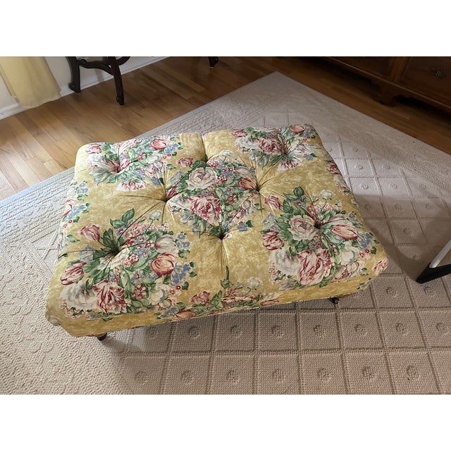 1990s Ethan Allen Tufted Ottoman For Sale In New York - Image 6 of 9