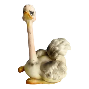 Vintage 1960s Josef Originals Ostrich Figurine Anthropomorphic Hand Painted Porcelain