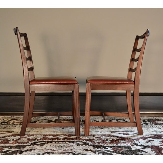 Early 20th Century Set of 10 Chippendale Style Ribbon Back Dining Chairs With New Leather Seats For Sale In Boston - Image 6 of 11