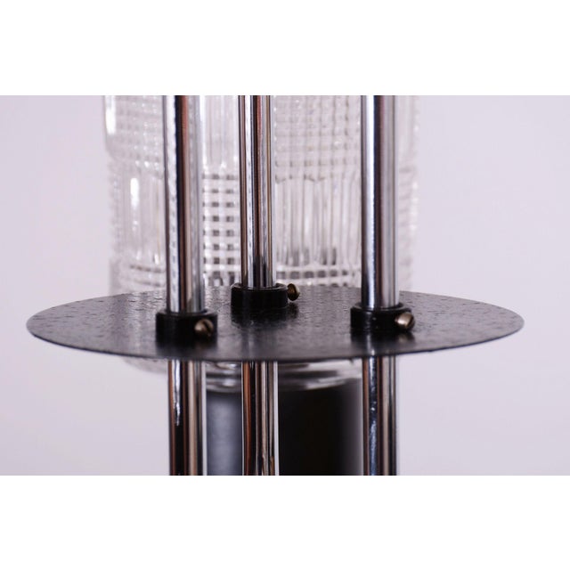 Mid-Century Chandelier in Chromed Steel and Glass by Drukov, Czech, 1970s For Sale - Image 4 of 11