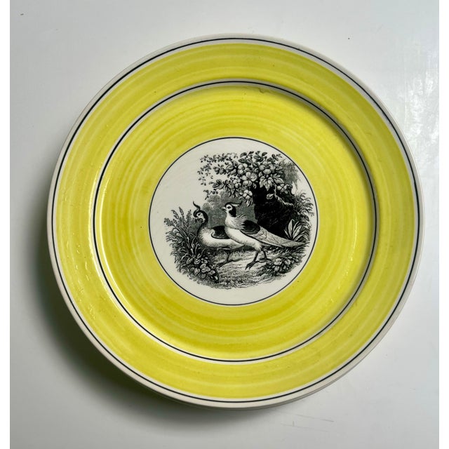 Late 20th Century Villeroy and Boch Yellow Rimmed Bird Plates, Pattern Is India- Set of 6 For Sale In New York - Image 6 of 8