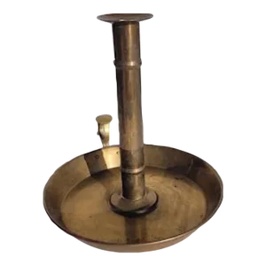 19th Century Extra Large Brass Chamber Candle Holder