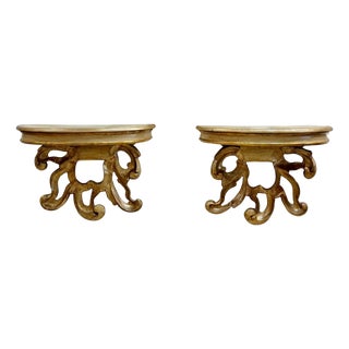 Pair of Fine 18th Century Italian Carved Console Tables For Sale