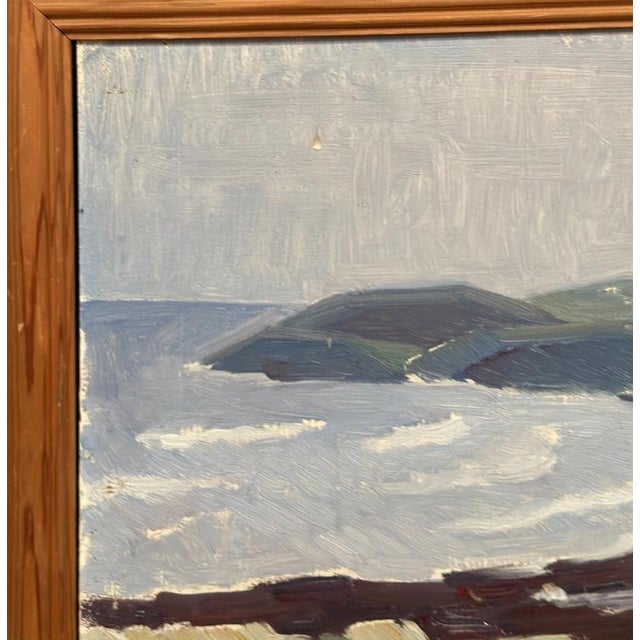 Curt Rydell, Coastal Landscape, 1950s, Oil Painting on Panel, Framed For Sale - Image 7 of 18
