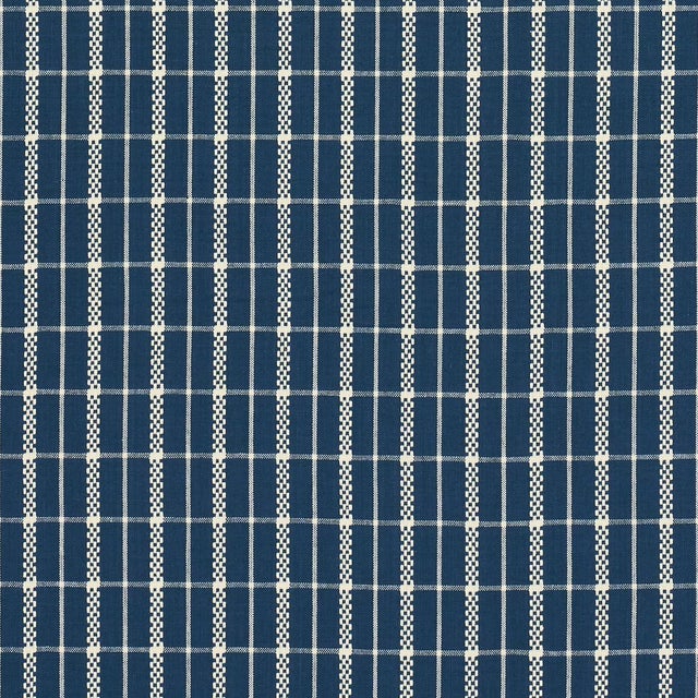Contemporary SAMPLE - Schumacher Boyd Check Fabric In Indigo For Sale - Image 3 of 4