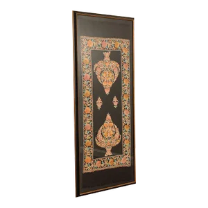 Kashmiri Style Hand Embroidered Crewel Framed Textile