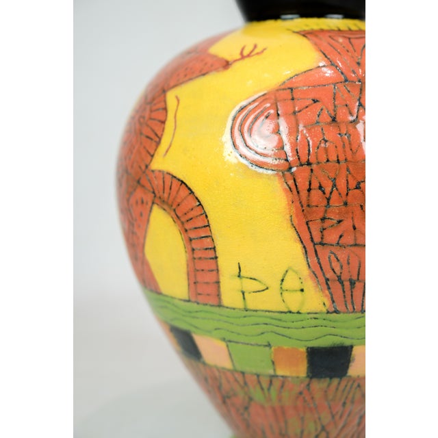 Hand-Painted Vase by Lene Regius, 2000s For Sale - Image 3 of 9
