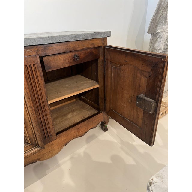 19th Century 19th Century Transition Louis XIV Buffet With Belgian Blue Stone For Sale - Image 5 of 8