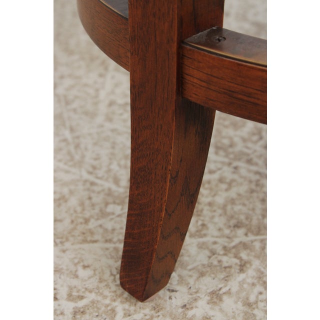 Set of 3 Stickley Mission Oak Counter Bar Stools For Sale - Image 10 of 14