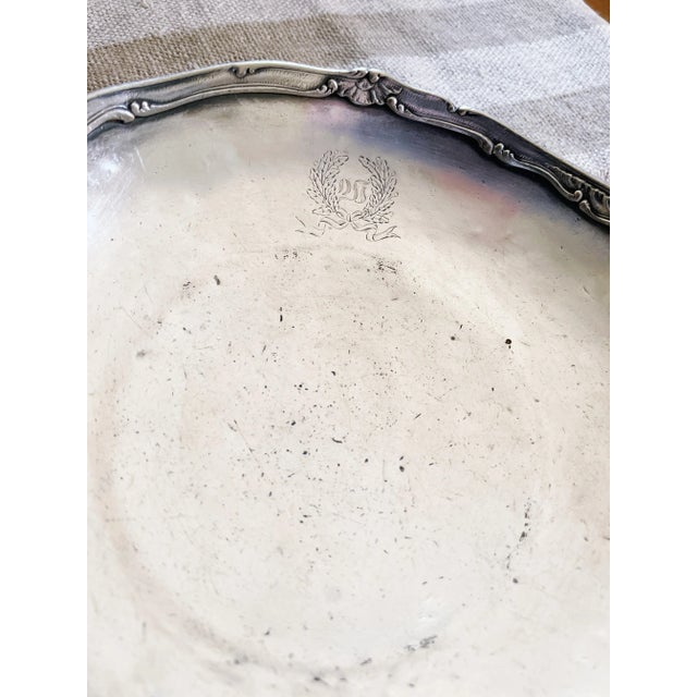 Victorian Antique 1893 Silver Plated Footed Dish From the Waldorf Hotel Nyc For Sale - Image 3 of 5