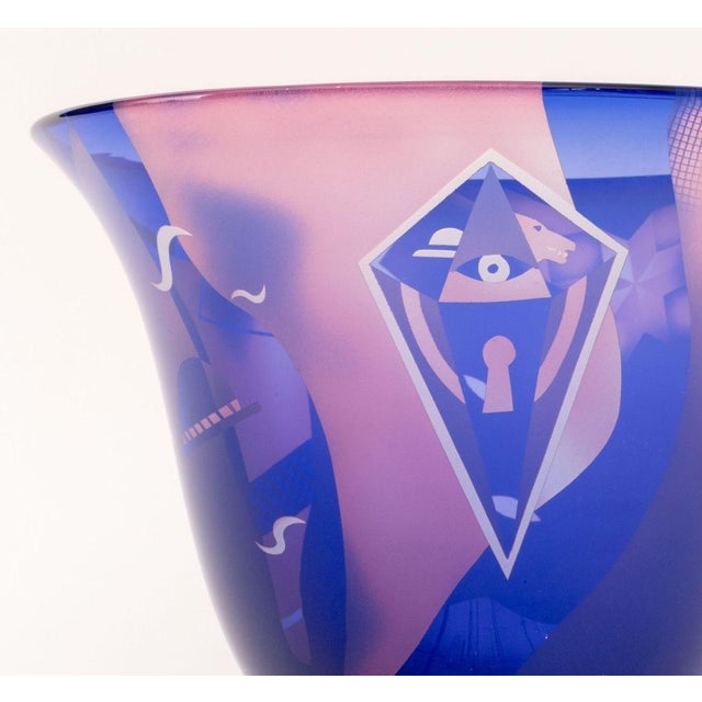 Contemporary David Jacobson Art Glass Centerpiece Bowl For Sale - Image 3 of 12