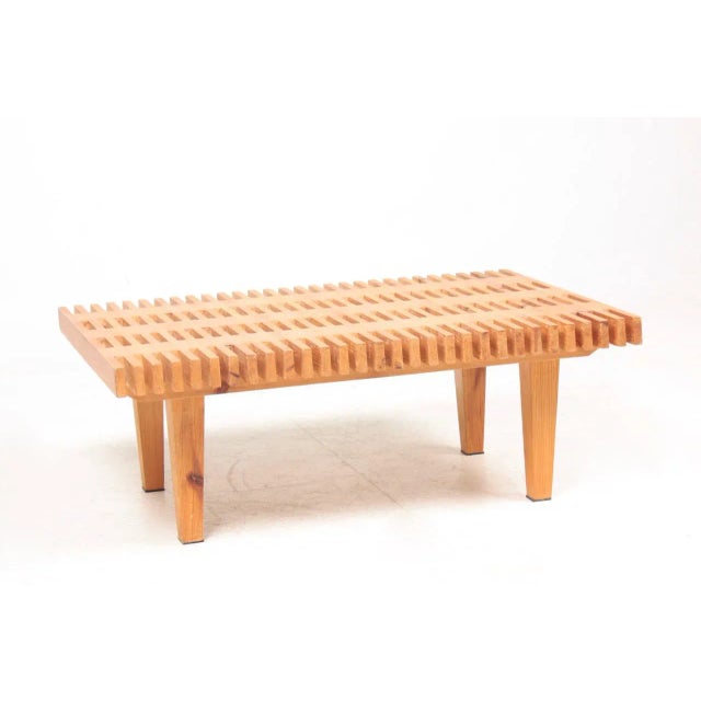 Wood Mid-Century Scandinavian Bench in Pine, 1970s For Sale - Image 7 of 7