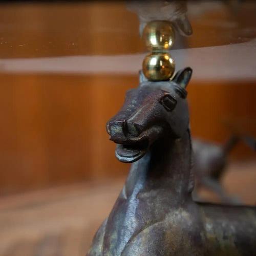 Mid-Century Modern Flying Horses of Gansu Coffee Table by Maison Charles For Sale - Image 3 of 12