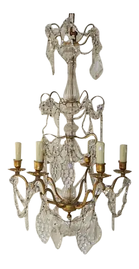 French Crystal Baccarat Style Grape Cluster Chandelier