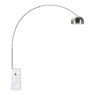 Arch Floor Lamp Style of Castiglioni’s Arco Stainless & Marble For Sale