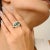 Sterling Silver Front Open Dinner Ring With Green & White Cz - Size 5 For Sale - Image 4 of 12