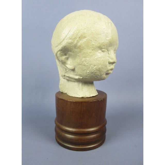 Beautiful vintage collectible sculpture, depicting a child's head made of lithoceramic Piccinelli Lorenzo Pepe, (born...