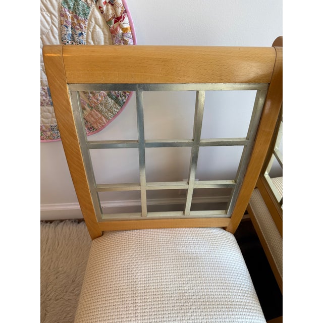 Pair of Custom Piano Chairs With Woven Leather Seats For Sale - Image 4 of 8