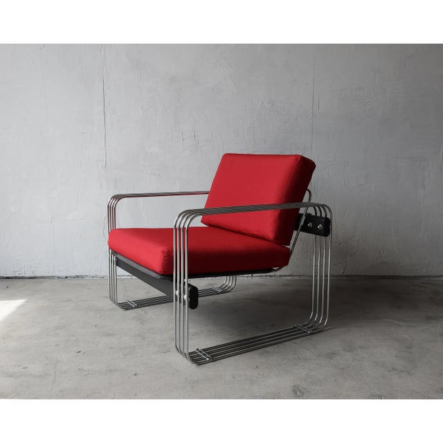 Mid Century Chrome Rod Lounge Chair by Heinz Meier For Sale - Image 9 of 9