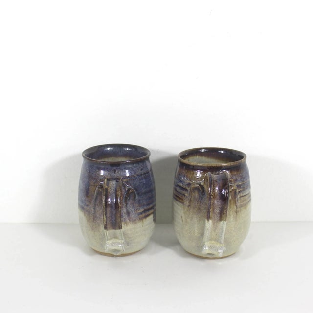 Contemporary Vintage Studio Pottery Mugs Signed- A Pair For Sale - Image 3 of 10