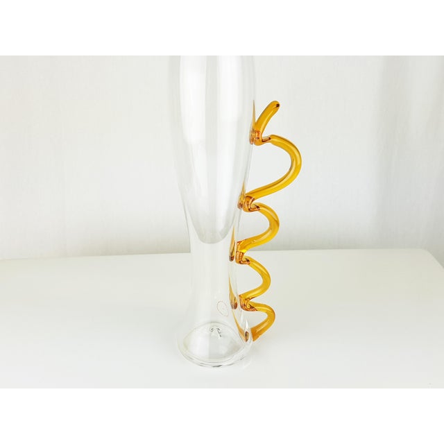 Orange and Clear Murano Glass Bottle with Silver Cork from Cleto Munari, 1990s For Sale - Image 6 of 9