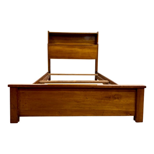 Vintage Twin Size MCM Mid Century Modern Maple Bookcase Bedframe For Sale