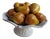 Vietri Italy Hand Painted Pears in a White Fluted Compote Centerpiece For Sale
