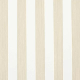 Schumacher Edwin Stripe Medium Wallpaper in Straw For Sale