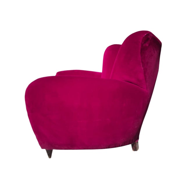 3-Seater Sofa and Armchairs in Velvet attributed to Guglielmo Ulrich, 1950s, Set of 3 For Sale - Image 12 of 15