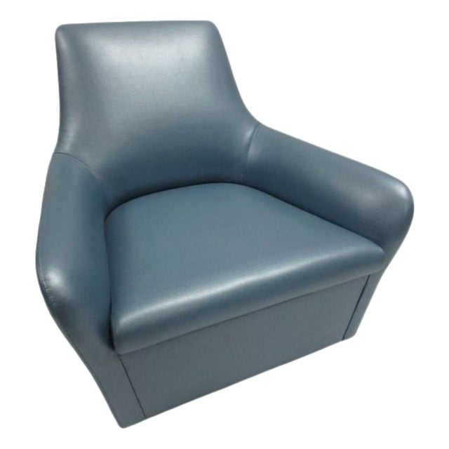 Bernhardt Design Amri Lounge Chair in Blue For Sale