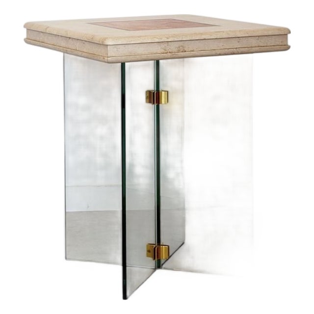 Travertine Leon Rosen Pace Style Bistro Hall Game Center Table Postmodern For Sale