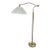 Elegant Brass Swivel Arm Floor Lamp With Pleated Shade For Sale