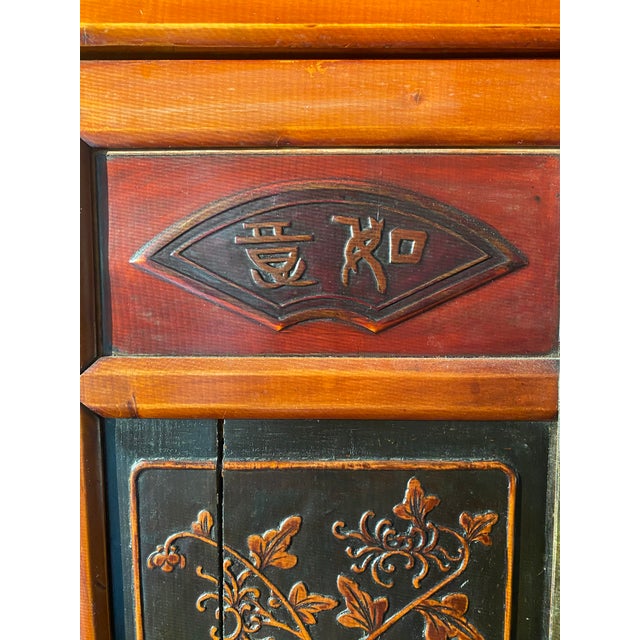 Vintage Asian Brown Storage Cabinet For Sale - Image 10 of 16