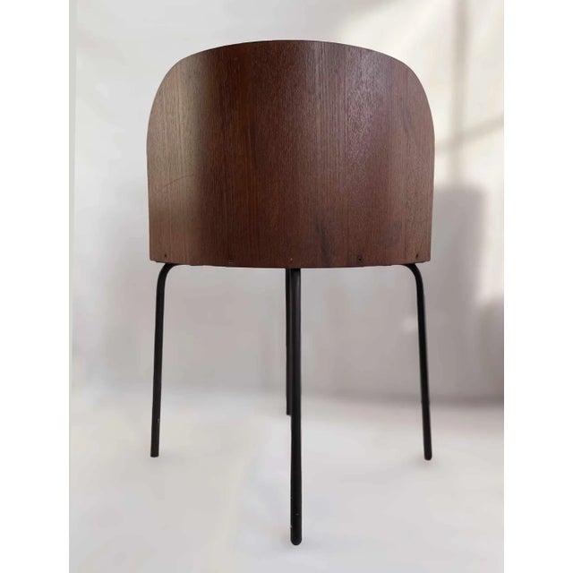 Set of four mid century modern style dining chairs. Studio made.