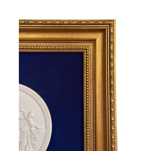 Pair of Framed Antique Parian Bas Relief Plaques by Royal Copenhagen, Produced Circa 1870–1890 For Sale - Image 9 of 12