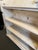 Shabby Chic White + Tan Bookshelf, Vintage For Sale - Image 12 of 12