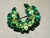 Mid-Century Modern MCM Jewelry by DeLizza & Elster Emerald and Peridot Glass Brooch For Sale - Image 3 of 7