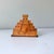 Vintage 1970s bohemian wood aztec and greek key motif napkin holder.