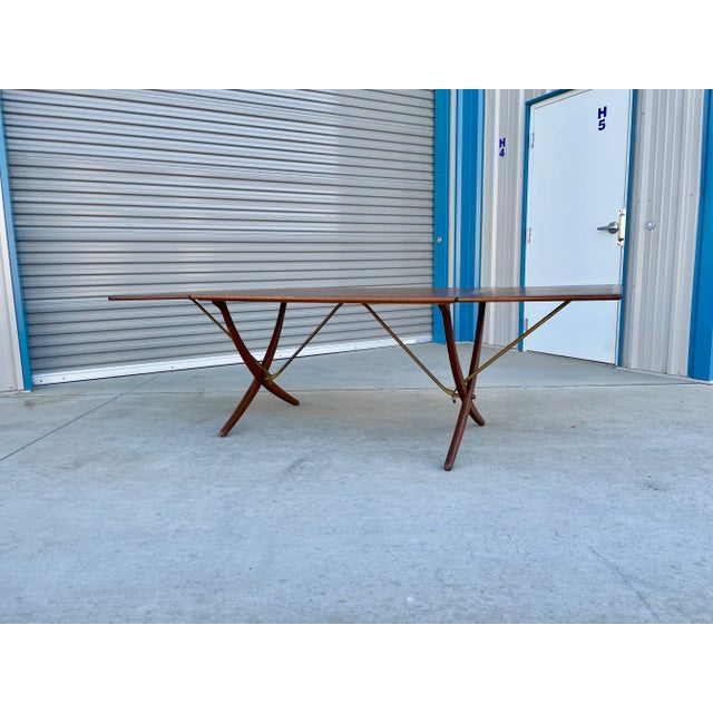 1950s Danish Modern AT-304 Teak and Oak Dining Table by Hans J. Wegner For Sale In Los Angeles - Image 6 of 13