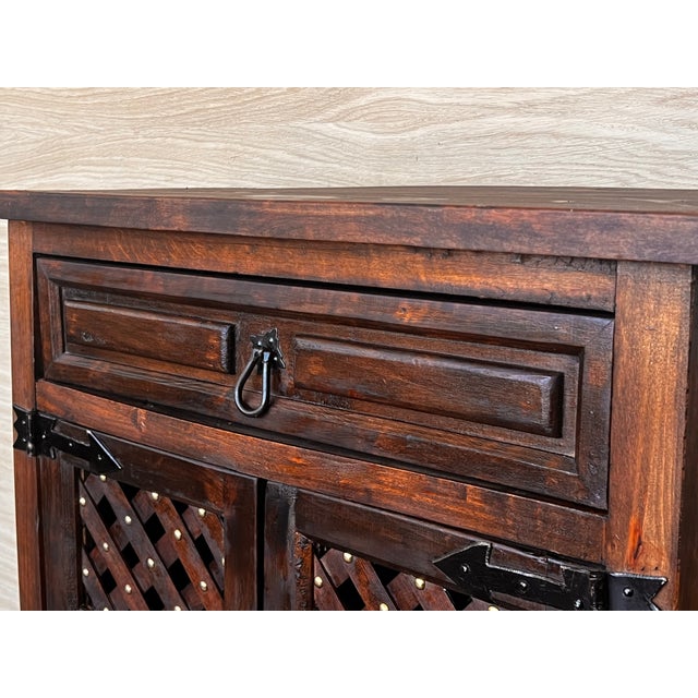 Brown Spanish Carved Walnut Chest of Drawers, Nightstand or Narrow Console, 1920s For Sale - Image 8 of 11