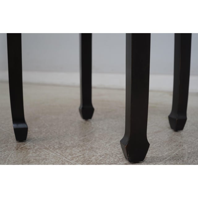 Century Furniture Century Round Ebonized Pagoda End Table W. Burl Top For Sale - Image 4 of 11