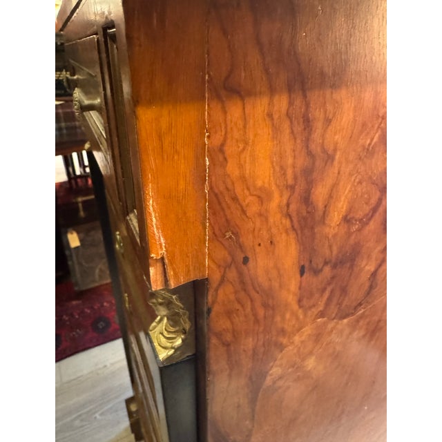 Wood 1930s French Empire Style Lingerie Chest With Marble Top, Cleopatra Bust Mounts & Paw Feet [Rg] For Sale - Image 7 of 11