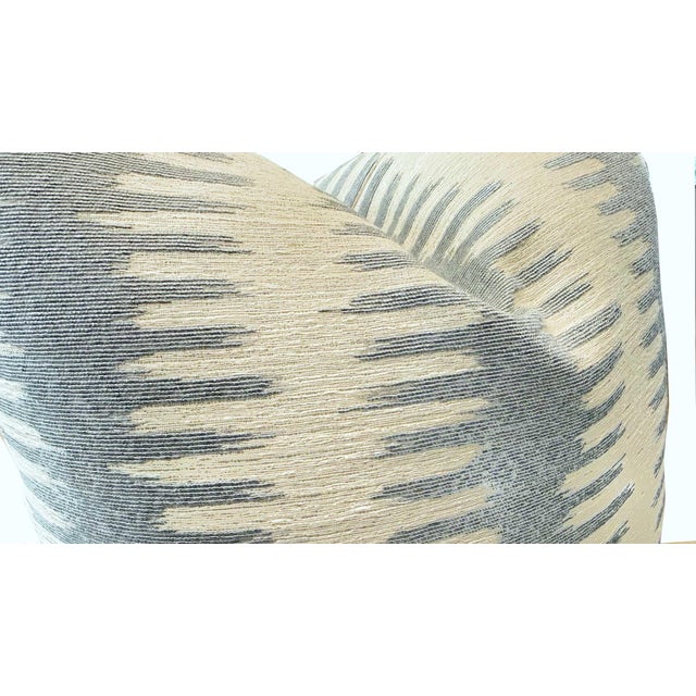 Contemporary Ivory and Silver Gray Sofa Pillows - A Pair For Sale - Image 3 of 4
