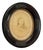 Antique Oval Deep Dark Wood Picture Frame Gold Floral Detail With Photo of a Girl 12x14” For Sale