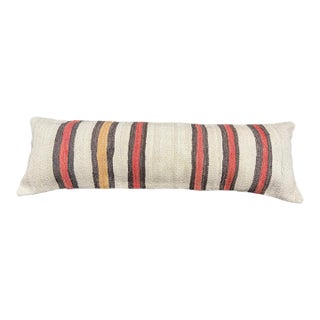 Turkish Hemp Pillow Cushion Natural Beige Brown Cushion Cover 14"x45" For Sale