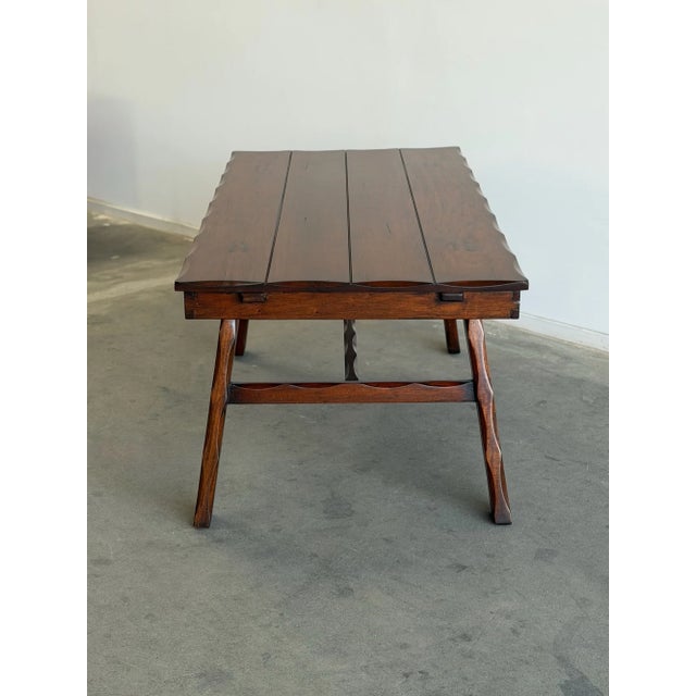 1940's Trestle Dining Table With Leaf Extensions For Sale - Image 17 of 18