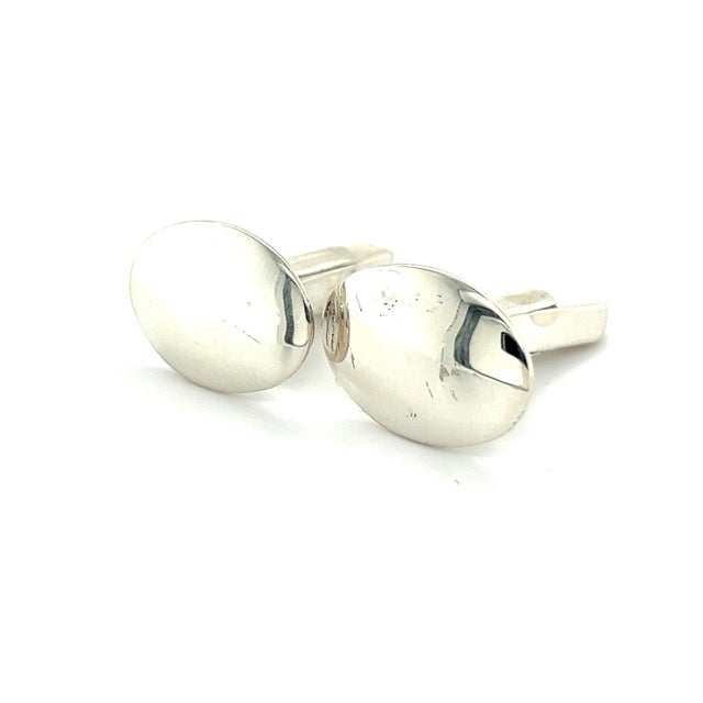 1990s Bulgari Bvlgari Estate Engraveable Mens Cufflinks Sterling Silver, A Pair For Sale - Image 4 of 7