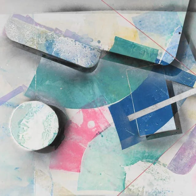 Abstract Framed Lucite Case Mixed Media Abstract Signed by Dennis Frings For Sale - Image 3 of 6