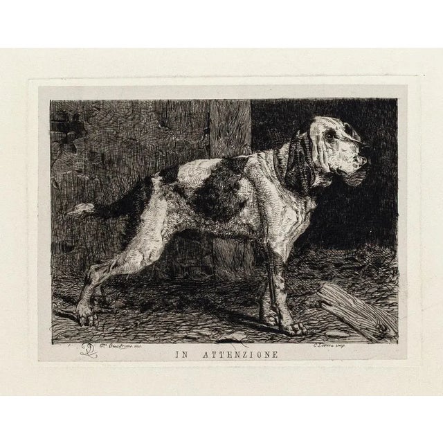 Alertness is an original etching, realized by Giovanni Battista Quadrone. The state of preservation of the artwork is...