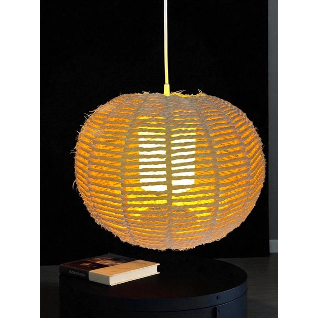 Vintage Danish Sisal Pendant Light, 1970s For Sale - Image 3 of 6